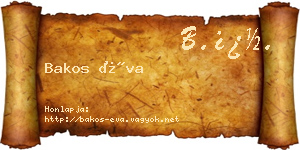 Bakos Éva névjegykártya