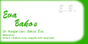 eva bakos business card